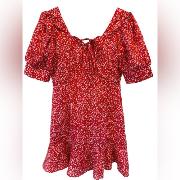 NWT Red Floral Summer Mini Dress - Picture 4 of 6